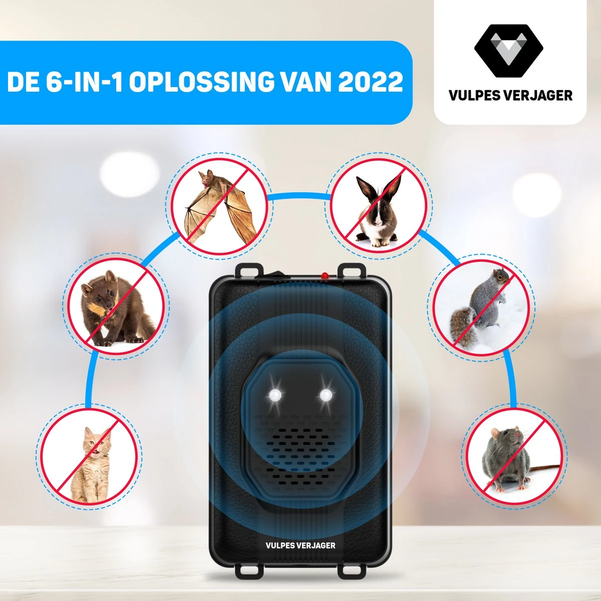 Vulpes Verjager® Marterverjager - Ongedierteverjager - Multifunctionele Set Binnen & Buiten - Batterijen, 12V & Auto Accu - Marters, Muizen & Ratten - Steenmarter Verjager PRO - Incl. E-Book - Afbeelding 3