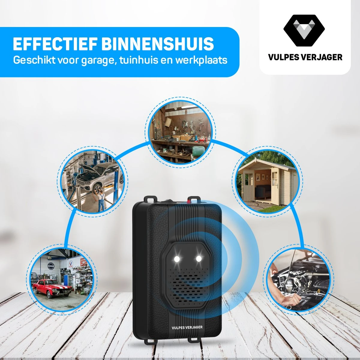 Vulpes Verjager® Marterverjager - Ongedierteverjager - Multifunctionele Set Binnen & Buiten - Batterijen, 12V & Auto Accu - Marters, Muizen & Ratten - Steenmarter Verjager PRO - Incl. E-Book - Afbeelding 6