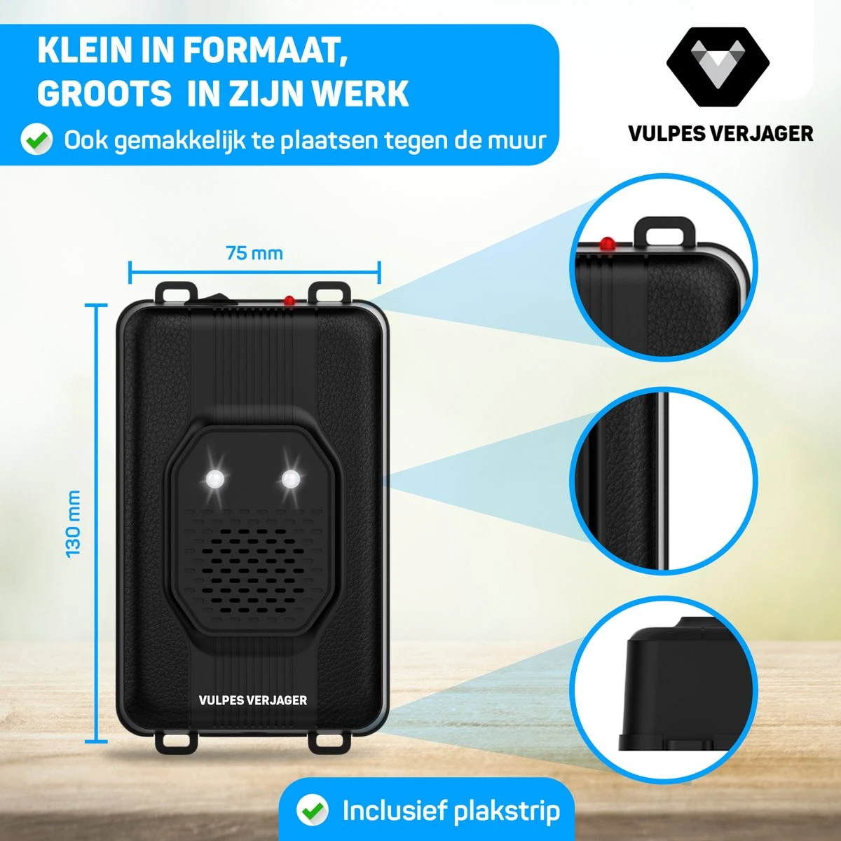 Vulpes Verjager® Marterverjager - Ongedierteverjager - Multifunctionele Set Binnen & Buiten - Batterijen, 12V & Auto Accu - Marters, Muizen & Ratten - Steenmarter Verjager PRO - Incl. E-Book - Afbeelding 12