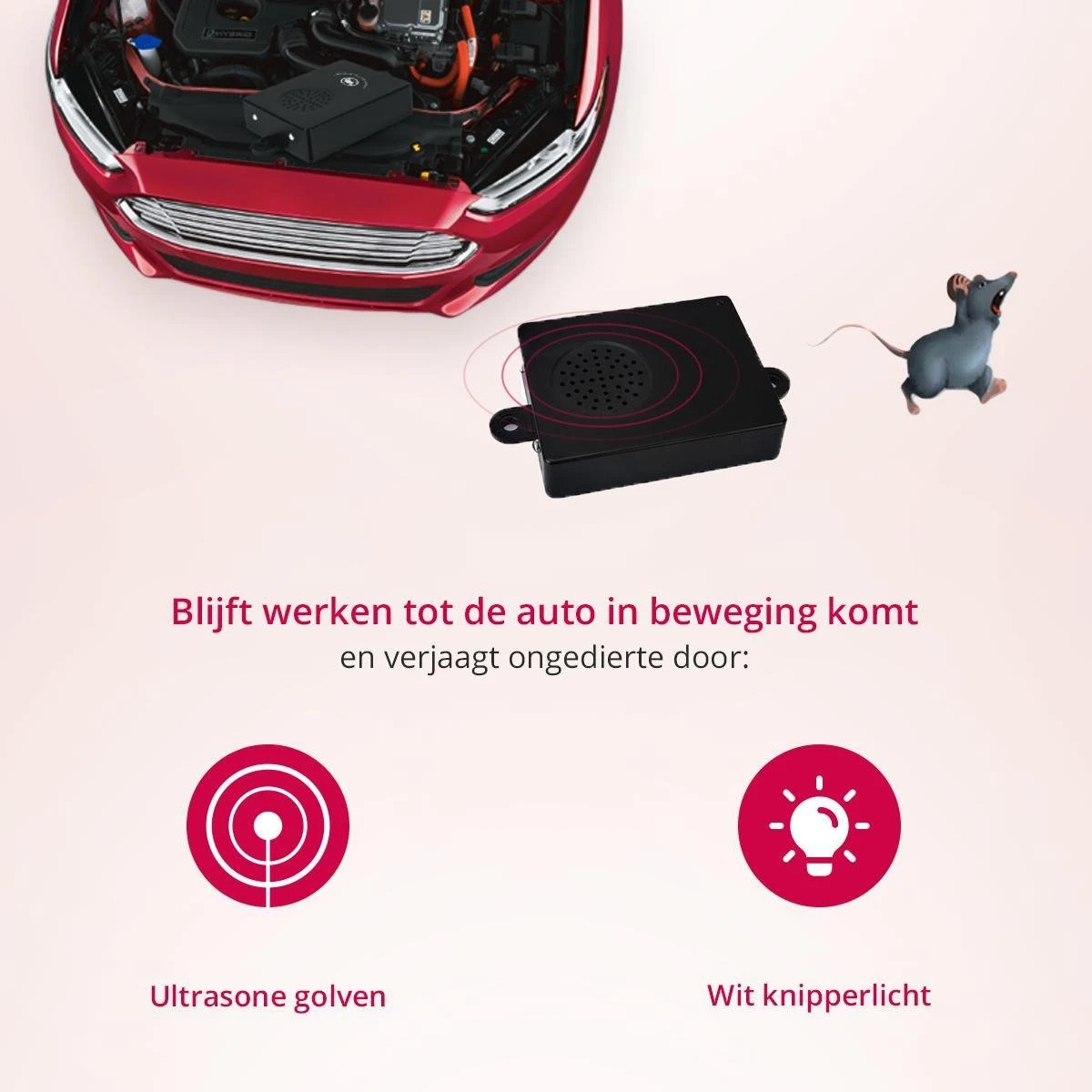 Marterverjager Auto 12V - Muizenverjager - Ongedierte Verjager Met Ultrasone - Steenmarter Verjager - Afbeelding 4