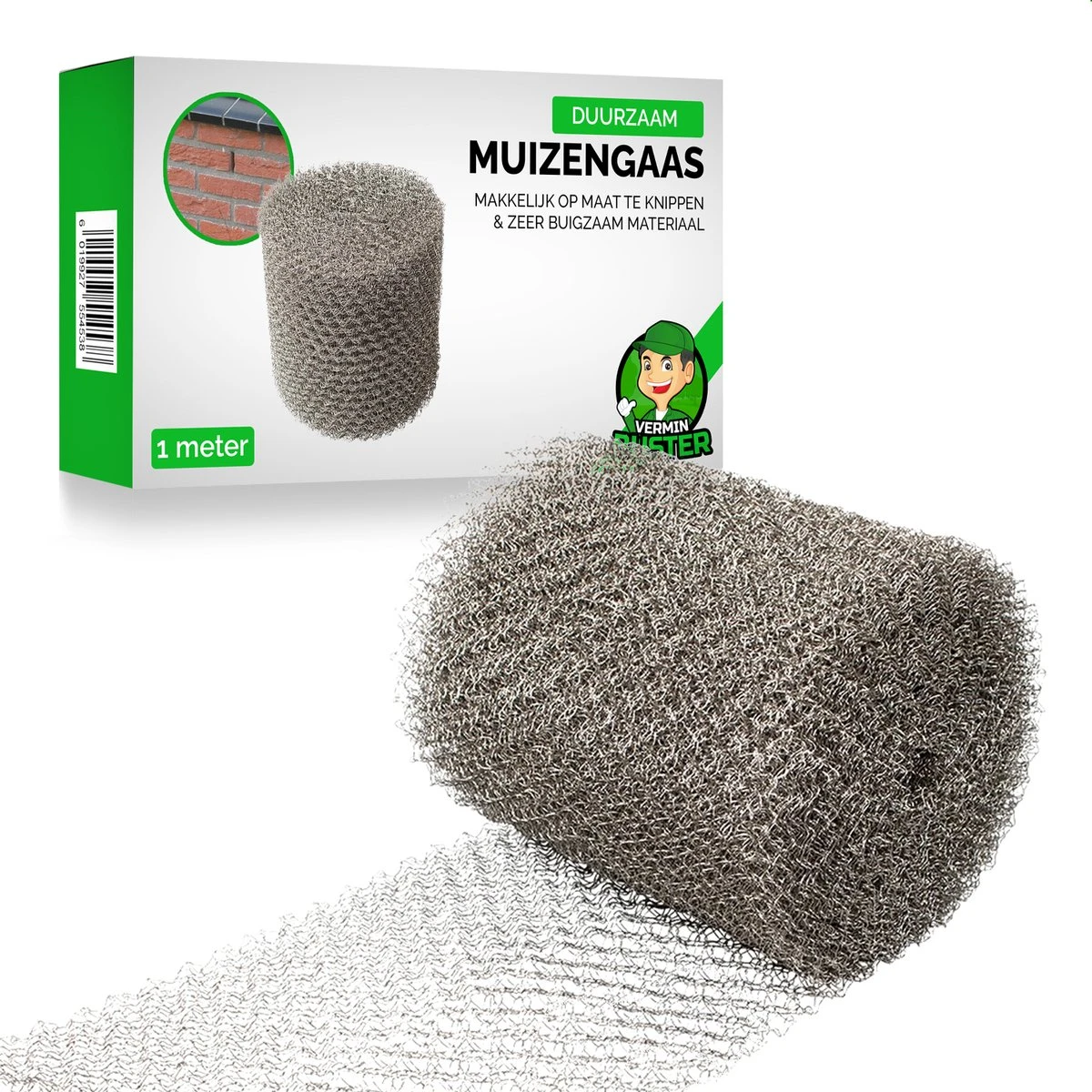 VerminBuster Muizengaas - 1m X 15cm - Rattengaas - RVS Weringsgaas - Stootvoegrooster Gaas