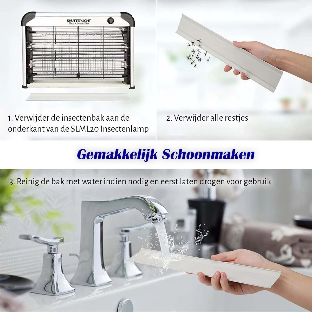 Shutterlight® 20 Watt Insectenlamp - Tot 50 M2 - 2000V - Muggenlamp - Vliegenlamp - Muggenvanger - Binnen - Afbeelding 5