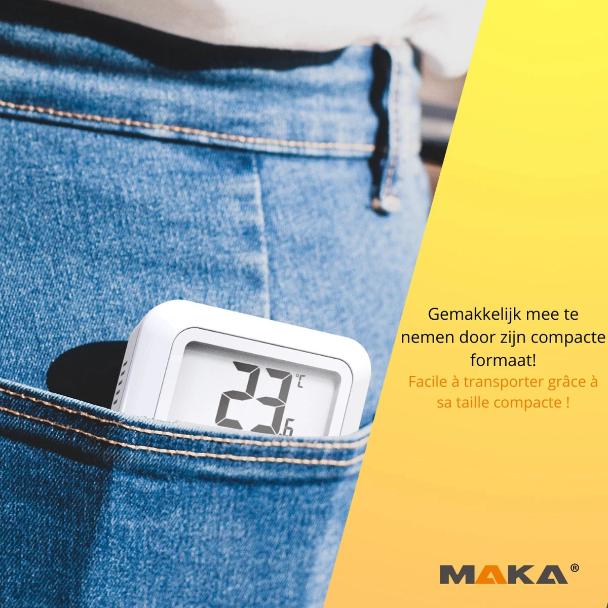 MAKA Digitale Hygrometer - Thermometer Binnen - Luchtvochtigheidsmeter - Afbeelding 6