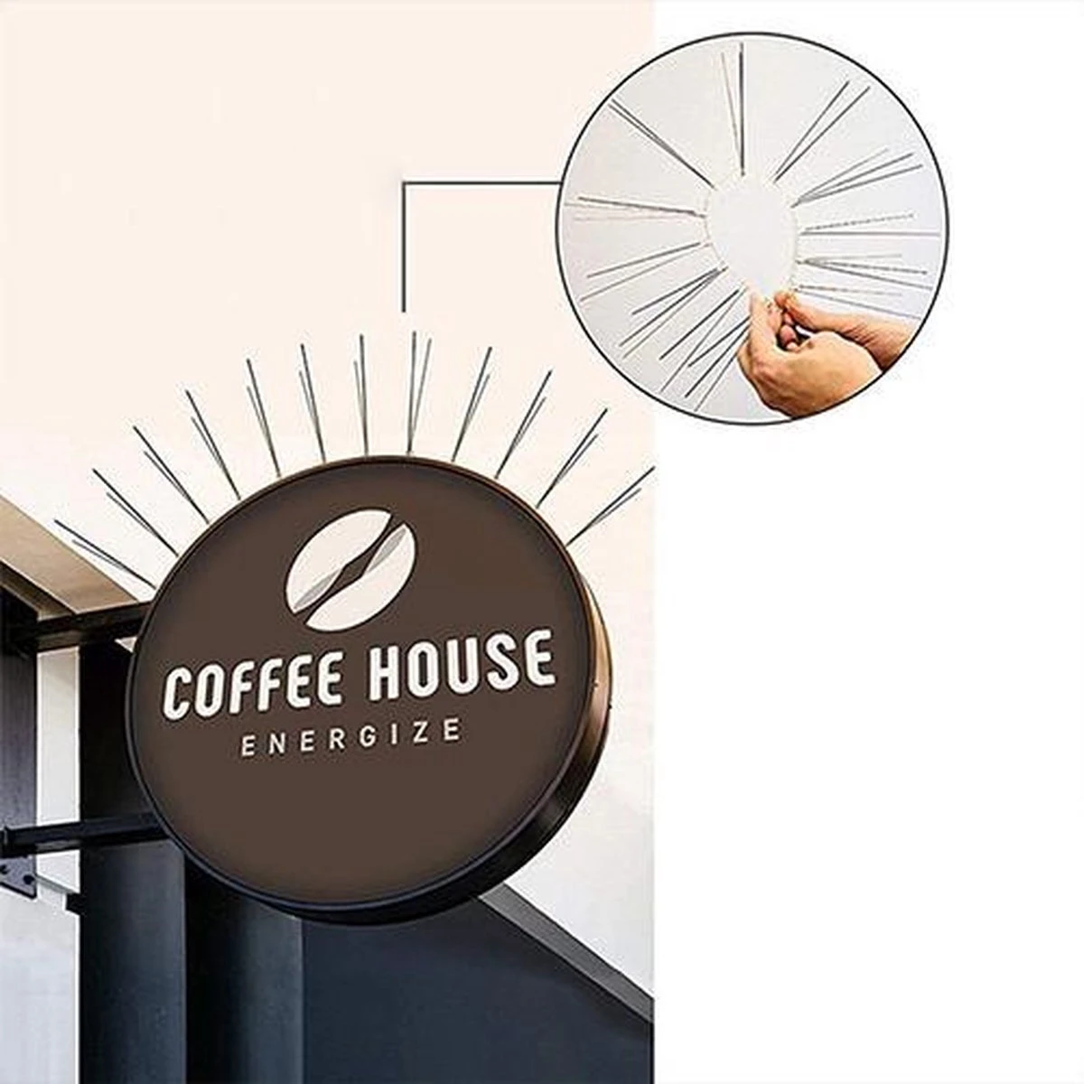 Merkloos Duivenpinnen Inclusief Bevestigingstape - Vogelpinnen - Meeuwenpinnen - 25 Centimeter Breed - Alle Ondergronden - Afbeelding 4