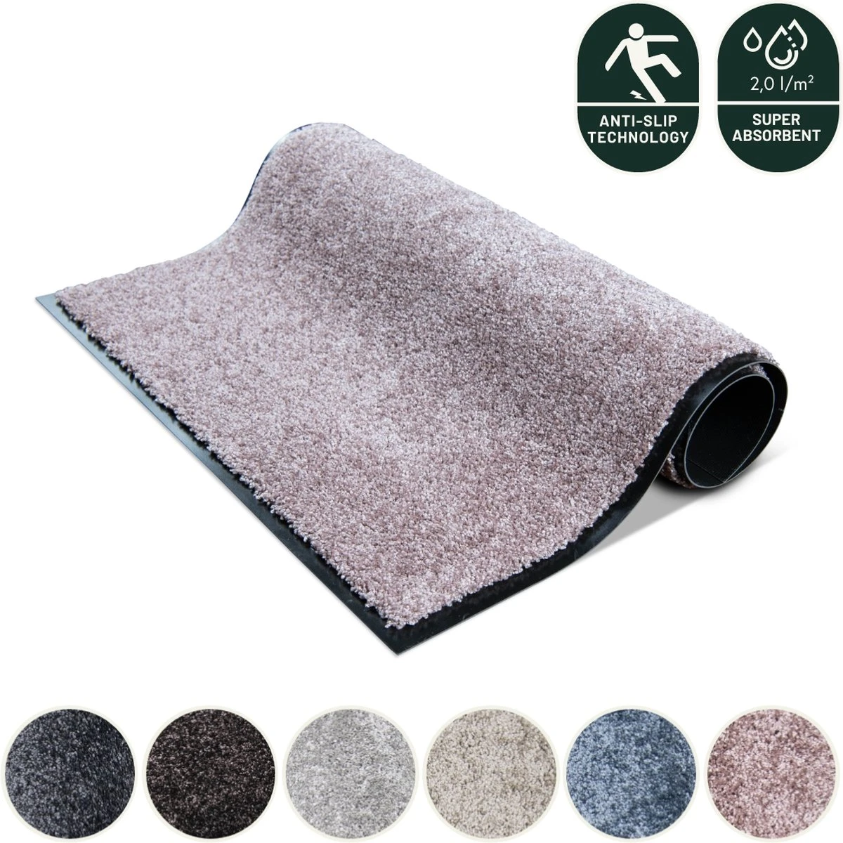 Deurmat Studio M - OPTICLEAN - Droogloopmat Binnen - 60X80 Cm - Roze - Verschillende Afmetingen En Kleuren