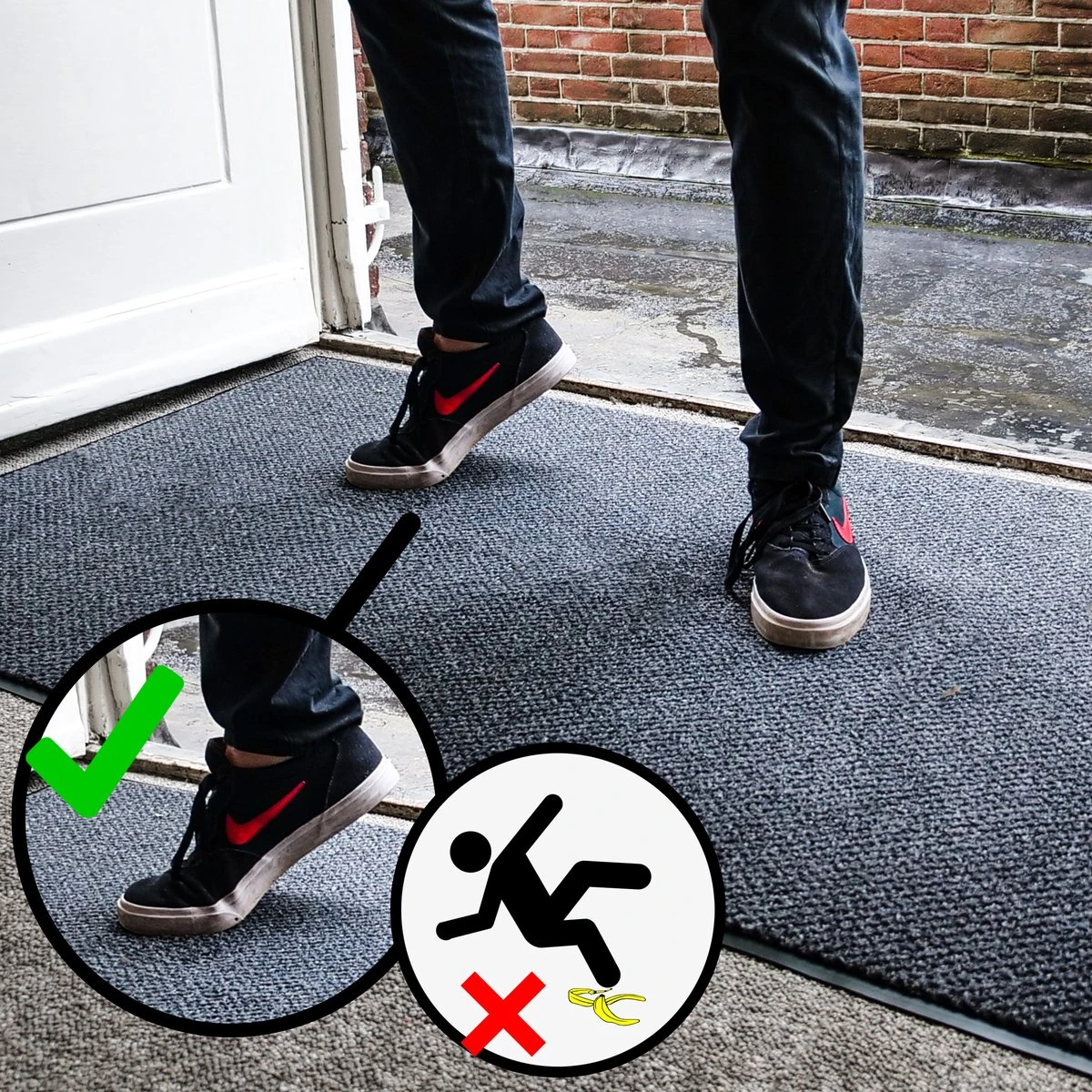 In Round Deurmat Voor Binnen En Buiten – 90 X 150 Cm – Antraciet - Afbeelding 3