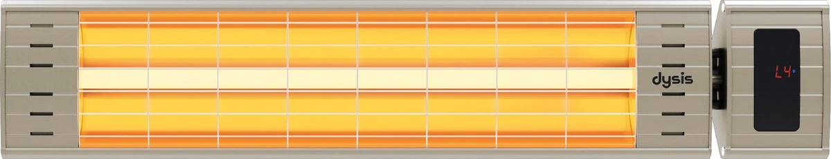 Dysis Infrarood Terrasverwarmer, Infraroodstraler Met Afstandsbediening - 2300W - 4 Warmtestanden - IP65 Stof- En Regendicht Voor Binnen En Buiten, Elektrische Kachel Voor Terras - Beige