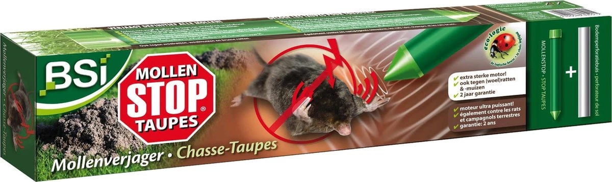 Merkloos BSI Mollenverjager Extra Sterk Op Batterijen | Mollen Stop