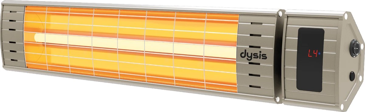 Dysis Infrarood Terrasverwarmer, Infraroodstraler Met Afstandsbediening - 2300W - 4 Warmtestanden - IP65 Stof- En Regendicht Voor Binnen En Buiten, Elektrische Kachel Voor Terras - Beige - Afbeelding 2