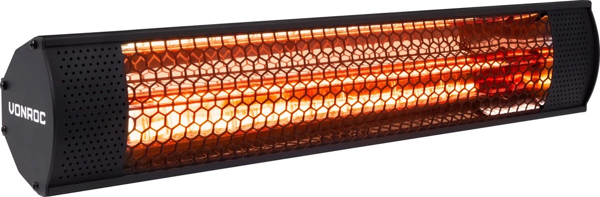 VONROC Sfeervolle Terrasverwarmer – Marsili Compact 2000W – Hoog Rendement – Low Glare Lamp – Voor Muur Of Plafond