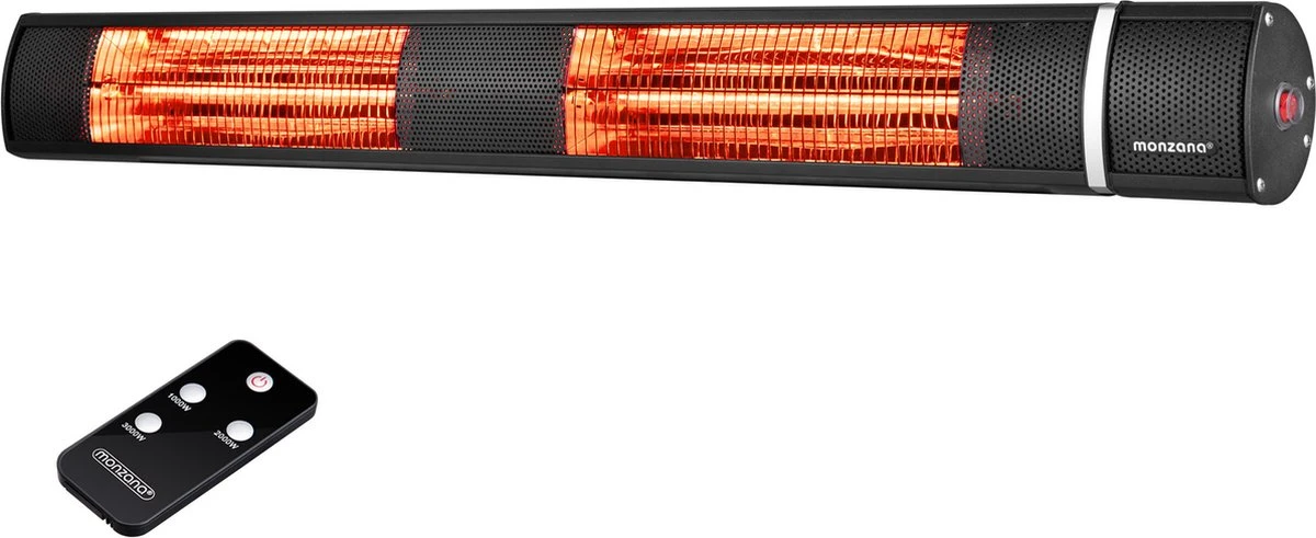 Monzana Infraroodstraler 3000W - 3 Standen Afstandsbediening - Zwart - Afbeelding 9
