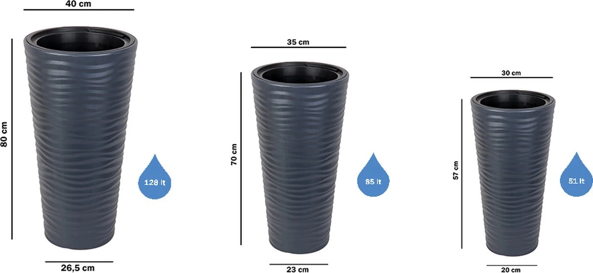 Lange Bloempot L Vaas Wit 80cm Plantenbak Voor Aan Deur Binnen Buiten - Afbeelding 4