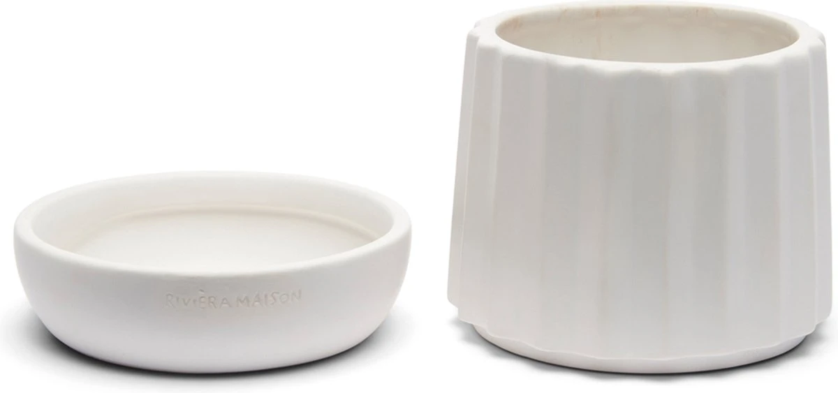 Riviera Maison Plantenbak Rond, Bloempot Met Ribbel - RM Let It Grow Planter - Wit - Porselein - Maat S - Afbeelding 6