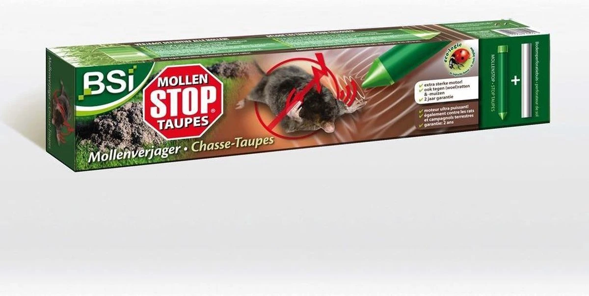 Merkloos BSI Mollenverjager Extra Sterk Op Batterijen | Mollen Stop - Afbeelding 2