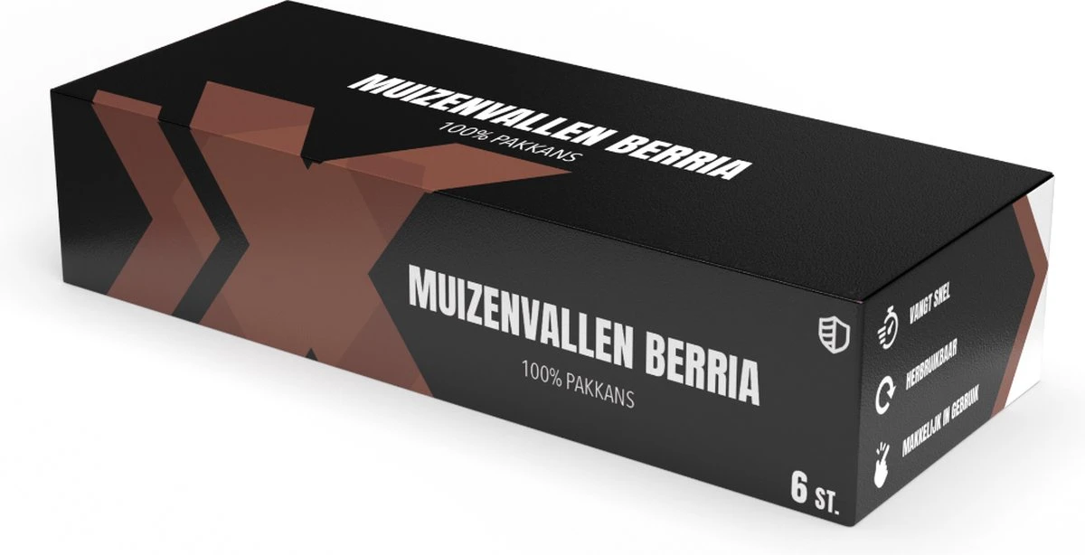 Muizenval "Berria" Set Van 6 Stuks, 100% Pakkans, Inclusief Gebruiksaanwijzing - Muizen Verjagen - Muizen Vangen - Muizenklem - Herbruikbaar - Zonder Muizengif - Afbeelding 5