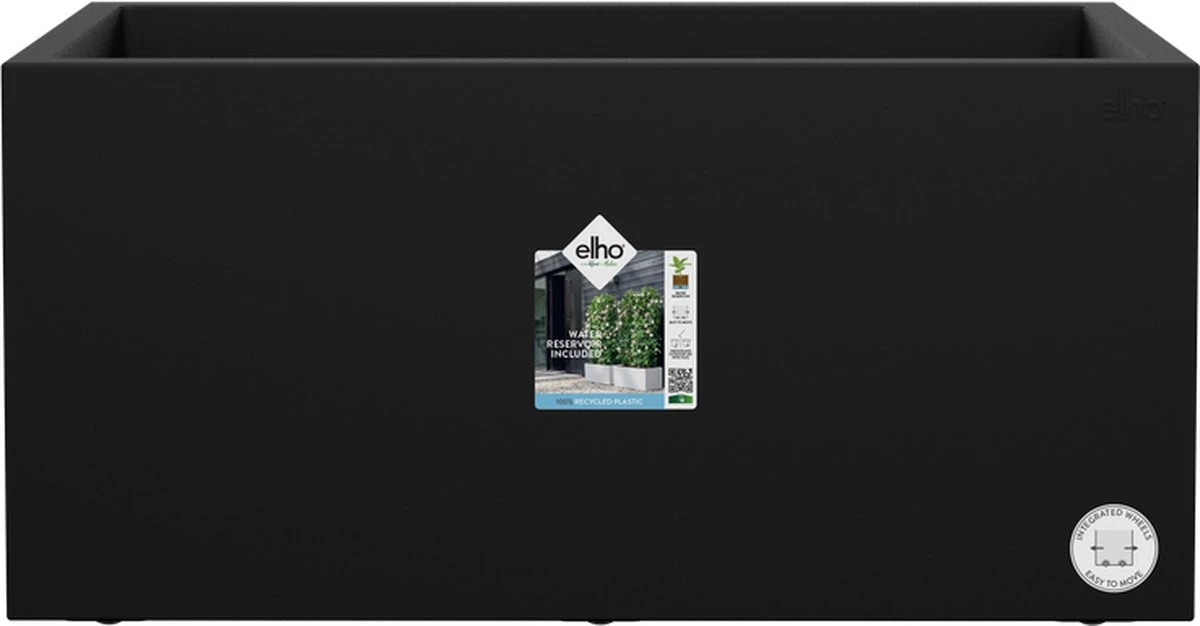 Elho Vivo Next Lang 60 - Bloempot Voor Binnen & Buiten - Ø 59.0 X H 29.2 Cm - Zwart/Living Black - Afbeelding 7