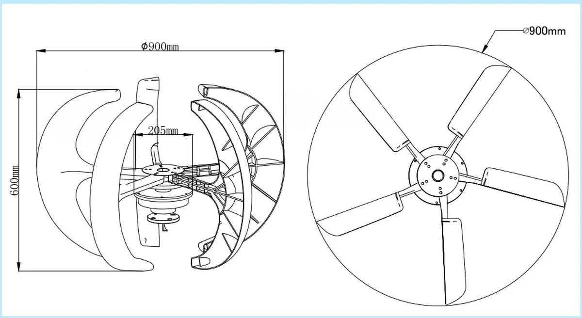 Danstar® Windmolen Met Vestigingspaal - Omvormer Inbegrepen - Stroomgenerator - Windturbine - Generator - Windmolen Generator - Windturbine Bouwpakket - Laadregelaar - Afbeelding 7