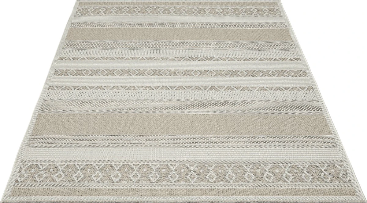 The Carpet Calgary Vloerkleed Voor Buiten En Buiten Buitenkleed Tuintapijt Buitentapijt Beige 200 X 280 Cm - Afbeelding 2