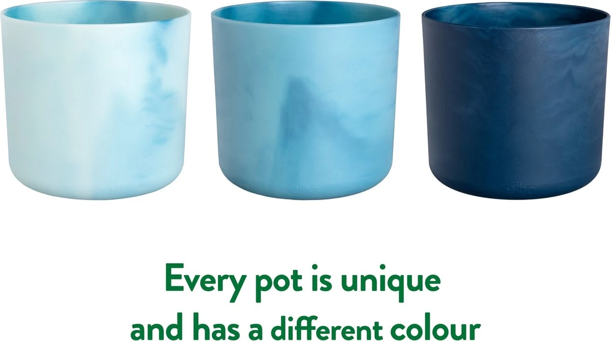 Elho The Ocean Collection Round 22cm - Bloempot Voor Binnen - 100% Gerecycled Materiaal - Gemaakt Met Zeeafval - Ø 22.3 X H 20.4 Cm - Atlantisch Blauw - Afbeelding 11