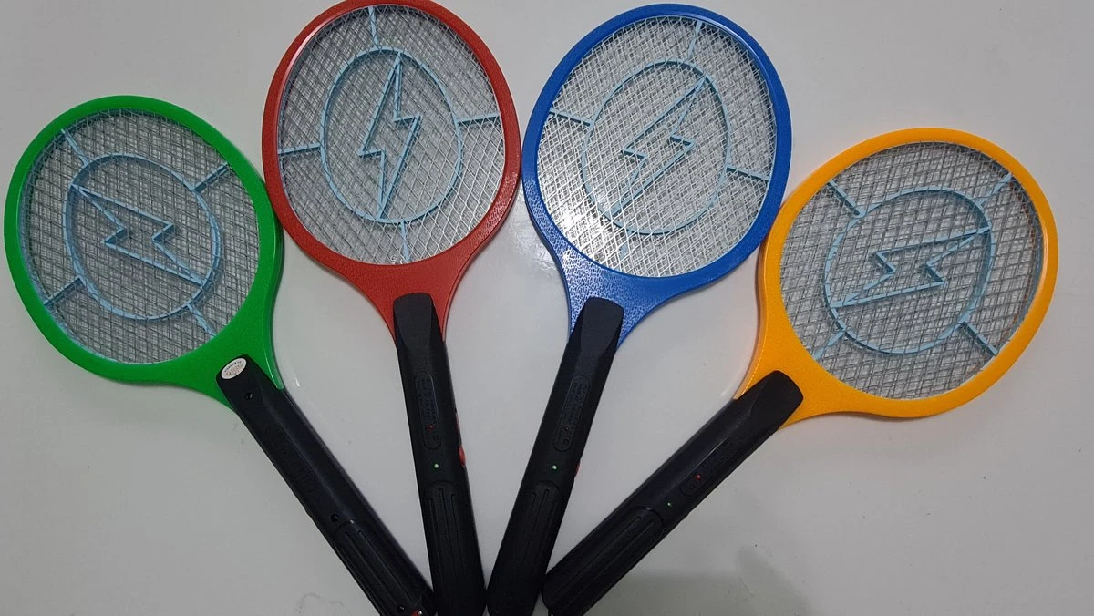 GECKO - Oplaadbare Elektrische Vliegenmepper Stopcontact - Jumbo Elektronische Hand Vliegenvanger - Anti Vliegen Doder Wespenvanger - Muggenvanger