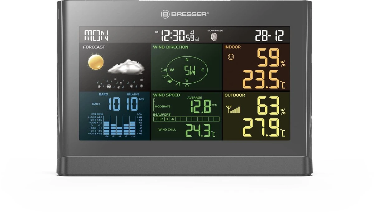 Bresser 5-in-1 Weerstation - Met Multifunctionele Buitensensor - Met Regen- En Windmeter - Grijs - Afbeelding 7