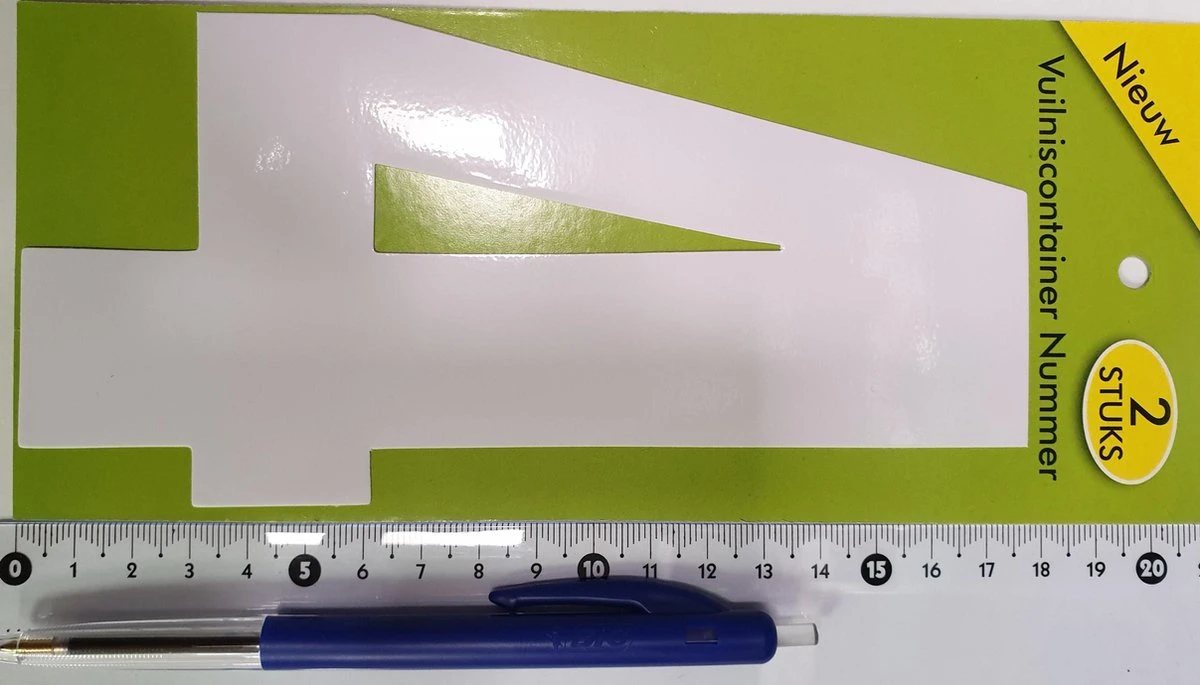 Cijfer 4 - Vuilniscontainer Nummer - 4 - Verpakt Per 2 Stuks - Cijfer Sticker - Nummer Sticker - 17,5 Cm Hoog - Afbeelding 2