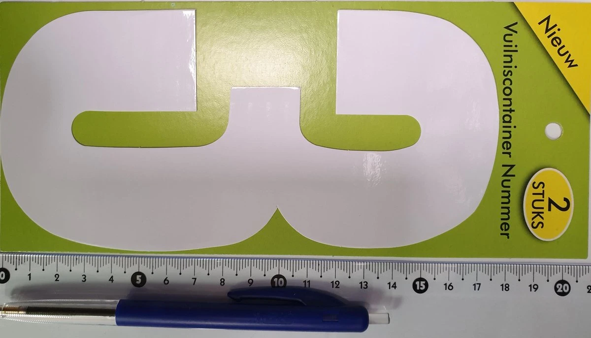 Cijfer 3 - Vuilniscontainer Nummer - 3 - Verpakt Per 2 Stuks - Cijfer Sticker - Nummer Sticker - 17,5 Cm Hoog - Afbeelding 2