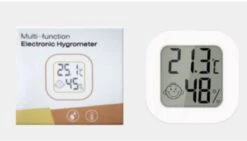 Merkloos Hygrometer - Weerstation - Luchtvochtigheidsmeter - Thermometer Voor Binnen - Incl. Batterij En Plakstrip