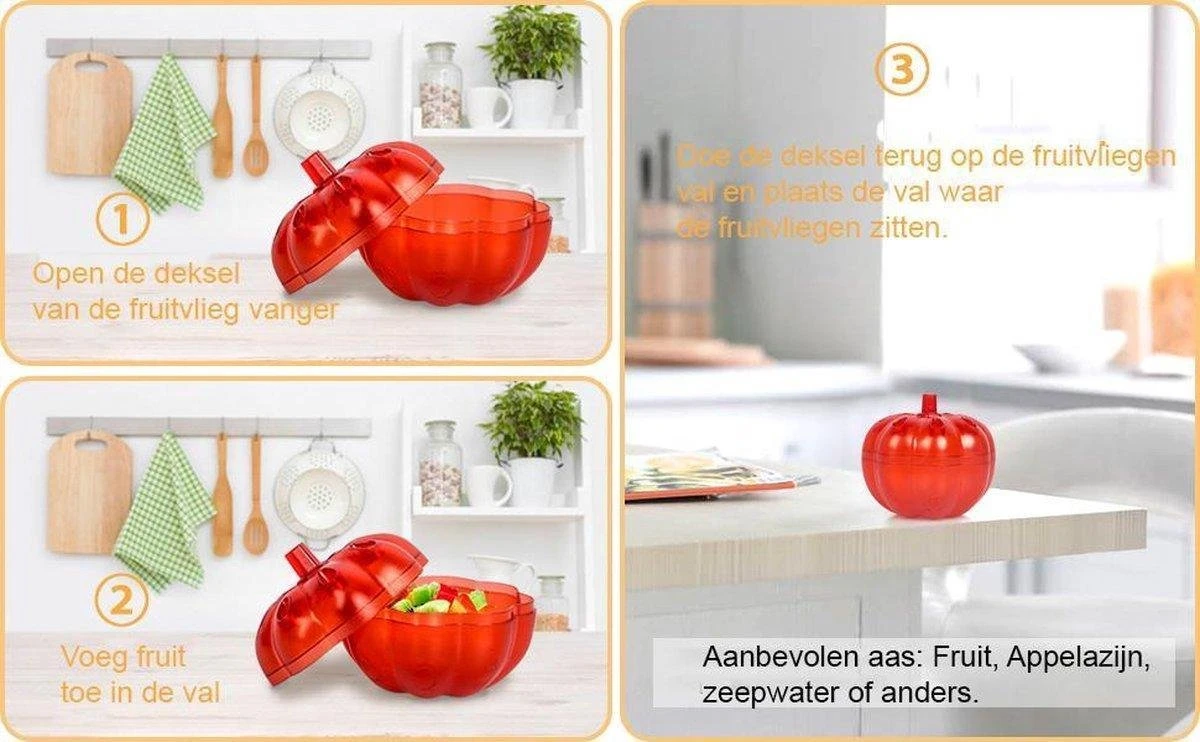 PestFender Fruitvliegjesval - Rouwvliegjes Bestrijden - Insectenvanger - Fruit Fly - Fruitvliegjes Vallen - Fruitvliegjes Vanger - Fruitvliegval - Val - 2 Stuks - Afbeelding 8