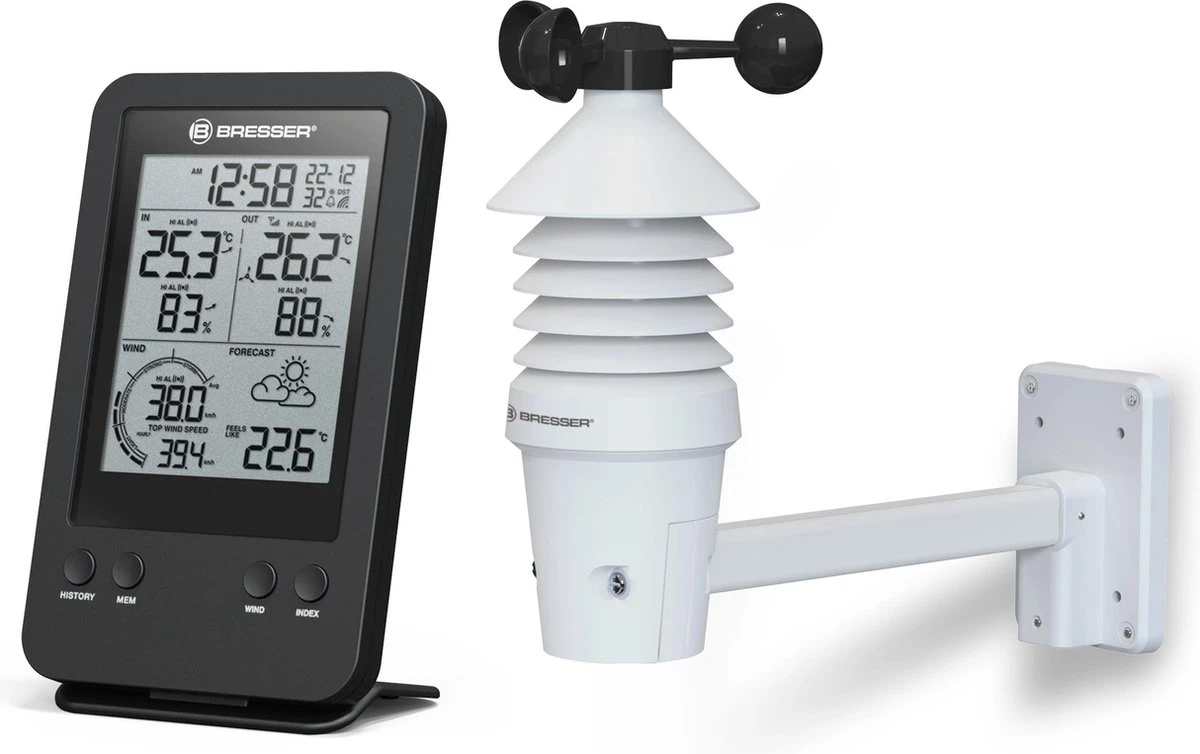 Bresser Professionele 3-in-1 Windmeter Incl. Luchtvochtigheids- En Temperatuurmeter