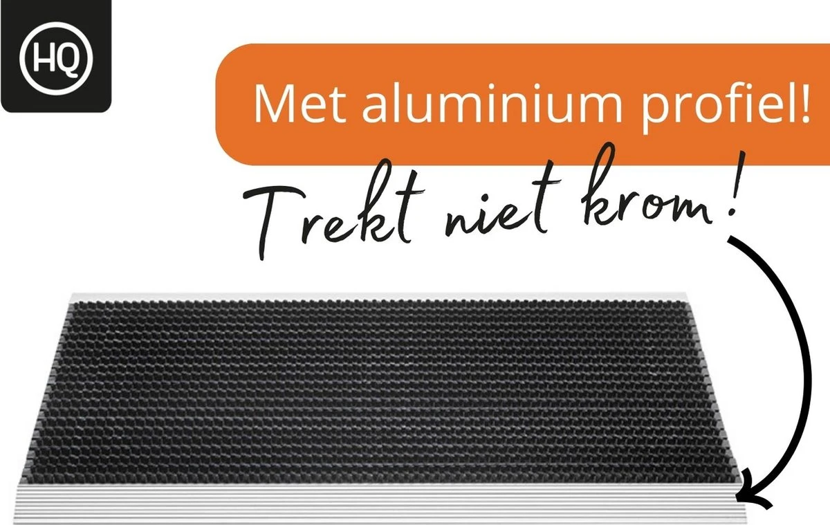 HAMAT Outline Deurmat - Borstelmat - 80x50 Cm - Voor Buiten - Zwart