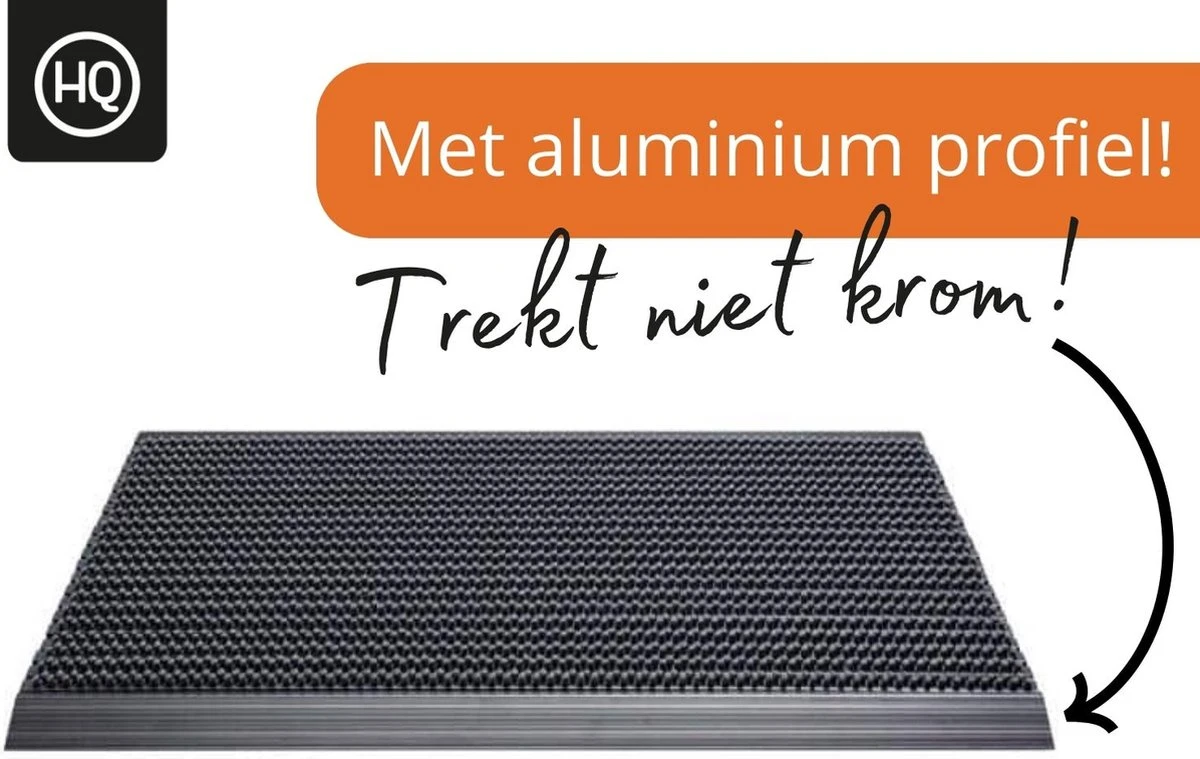 HAMAT Outline Deurmat - Borstelmat - 80x50 Cm - Voor Buiten - D-Grijs