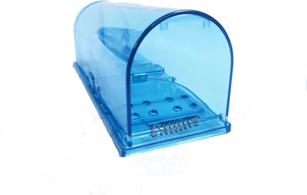 Diervriendelijke Muizenvallen Blauw – 2 Stuks - Vangt Muizen Levend - Humane Muizenval - Muizen Lokdoos - Ongedierteval - Afbeelding 3