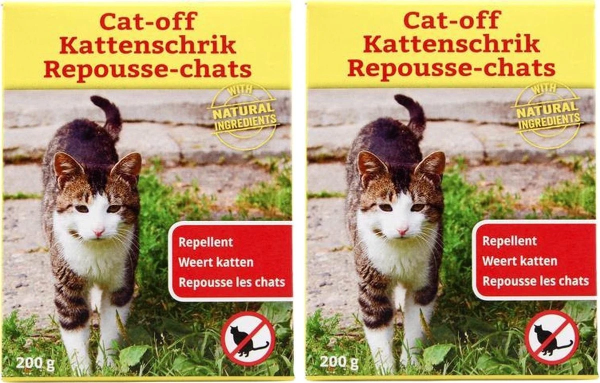 Kattenschrik Natuurlijk Afweermiddel Tegen Katten - 400 Gram - 2 X 200 Gram| Weert Katten | Kattenoverlast | Waterbestendige Strooikorrel | Anti Katten