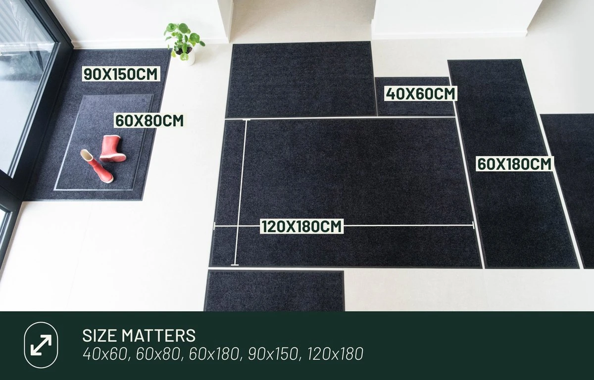 Deurmat Binnen Studio M - CLASSIC PRO - Droogloopmat Binnen 50x80 Cm - DONKERGRIJS/ANTRACIET - Schoonloopmat - Antislip Deurmat - Inloopmat - Deurmat Voor Binnen Of Buiten - Verschillende Afmetingen En Kleuren - Afbeelding 3