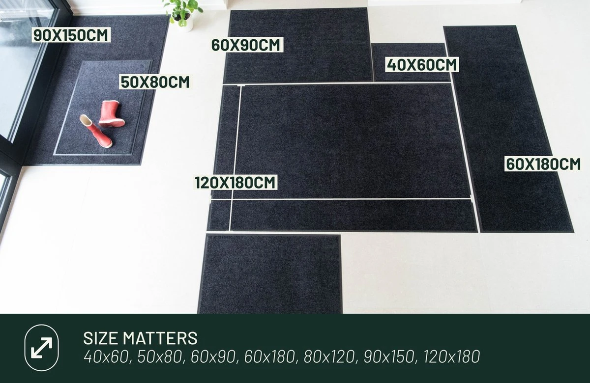 Deurmat Binnen Studio M - CLASSIC - Droogloopmat Binnen 90x150 Cm - GRIJS - Schoonloopmat - Antislip Deurmat - Inloopmat - Deurmat Voor Binnen Of Buiten - Verschillende Afmetingen En Kleuren - Afbeelding 10