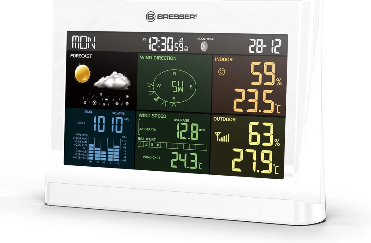 Bresser 5-in-1 Weerstation - Met Multifunctionele Buitensensor - Met Regen- En Windmeter - Wit - Afbeelding 6
