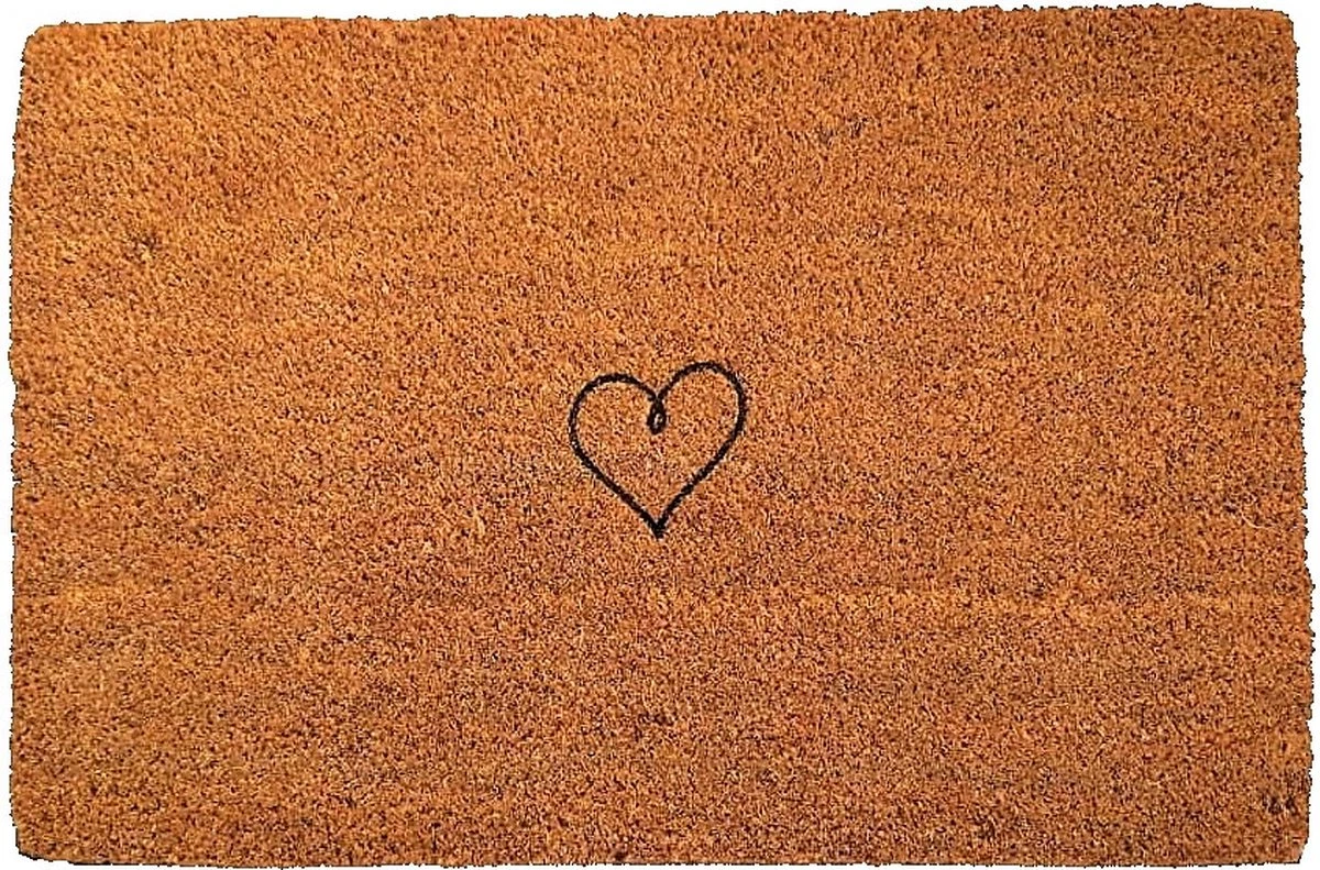 Deurmat Hartje - Kokos Deurmat Voor Binnen En Buiten - Deurmat Met Tekst - Deurmat Grappig - Cadeau