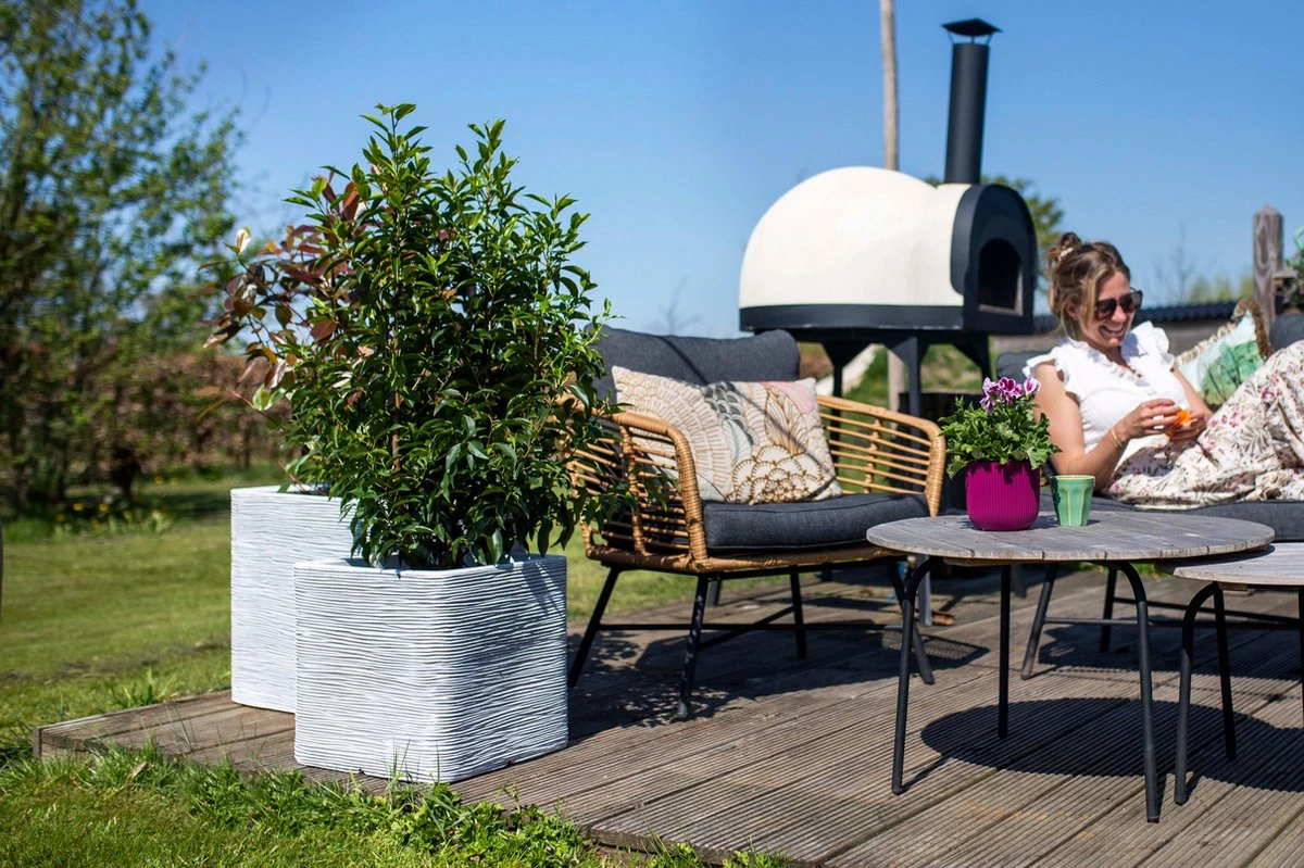 Capi Europe - Bloempot Vierkant Rib NL - 30x30x30 - Zwart - Voor Binnen En Buiten - KBLR902 - Afbeelding 3