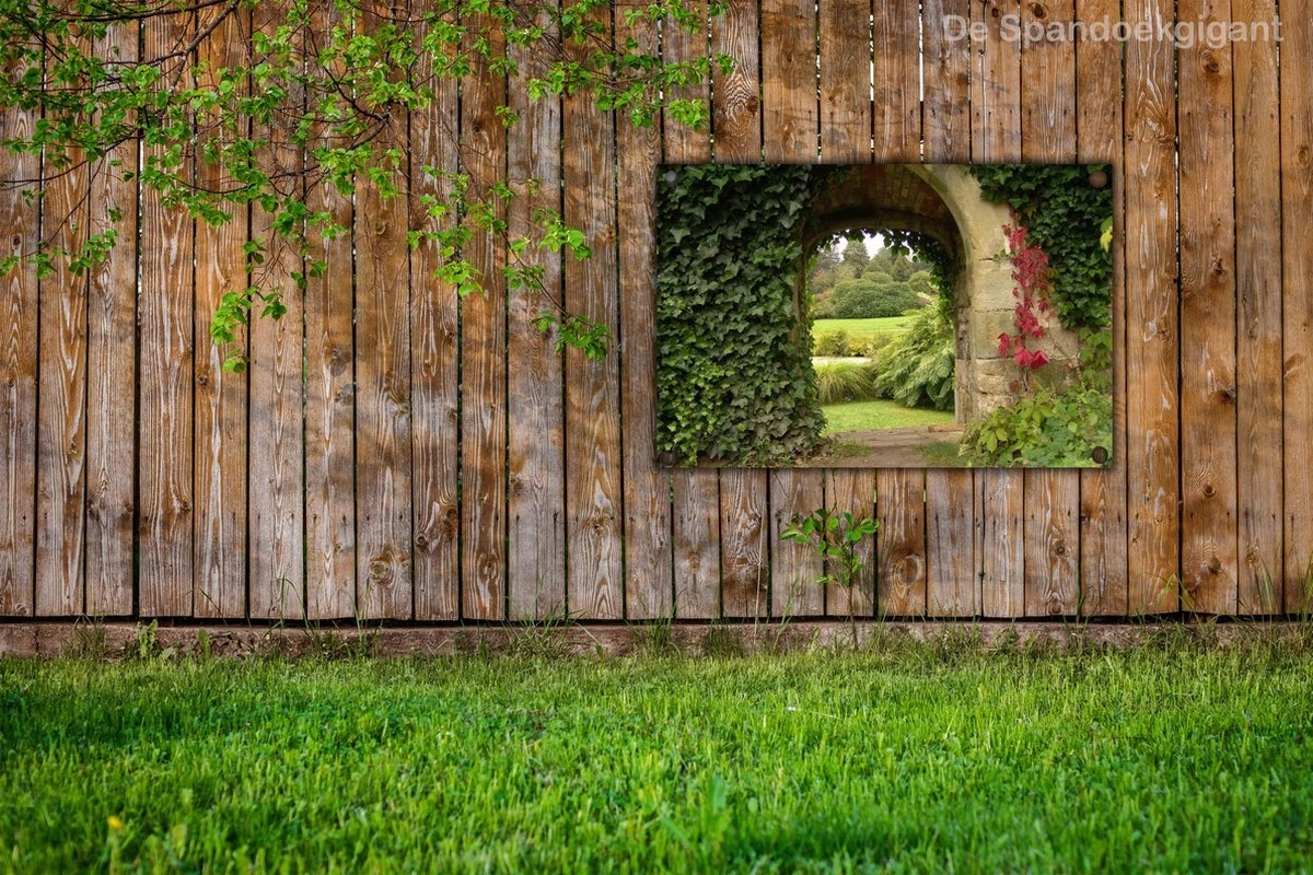 Tuinposter Doorkijkje - Groene Tuin - 120cm X 80cm - Afbeelding 5