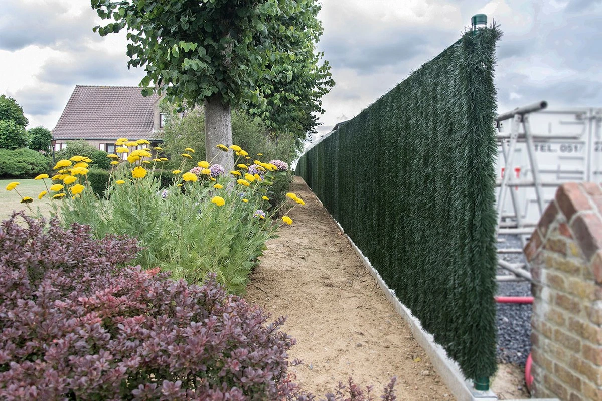 Kunsthaag 200cm X 300cm Tuinscherm Balkonscherm Taxus Groen - Afbeelding 4