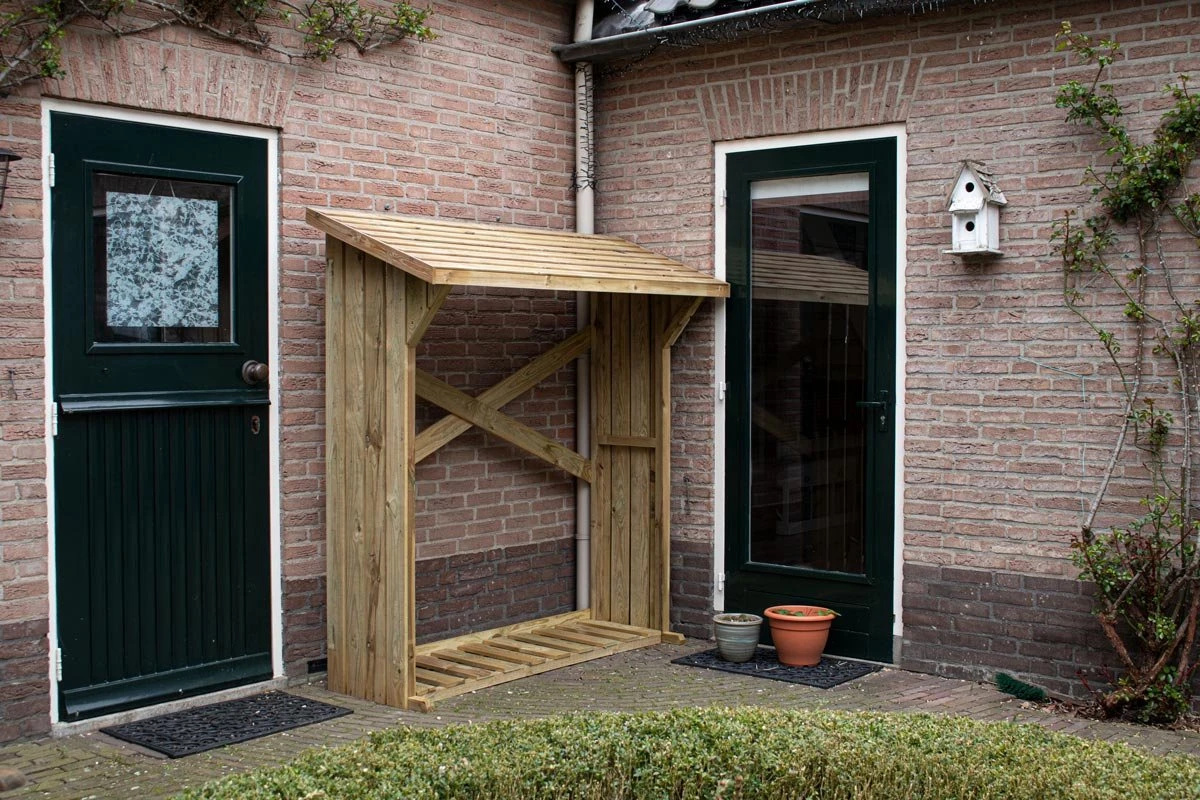 Houtopslag | Houtberging | Opslag Voor Haardhout | Met Vloer 180x180x50 - Afbeelding 2
