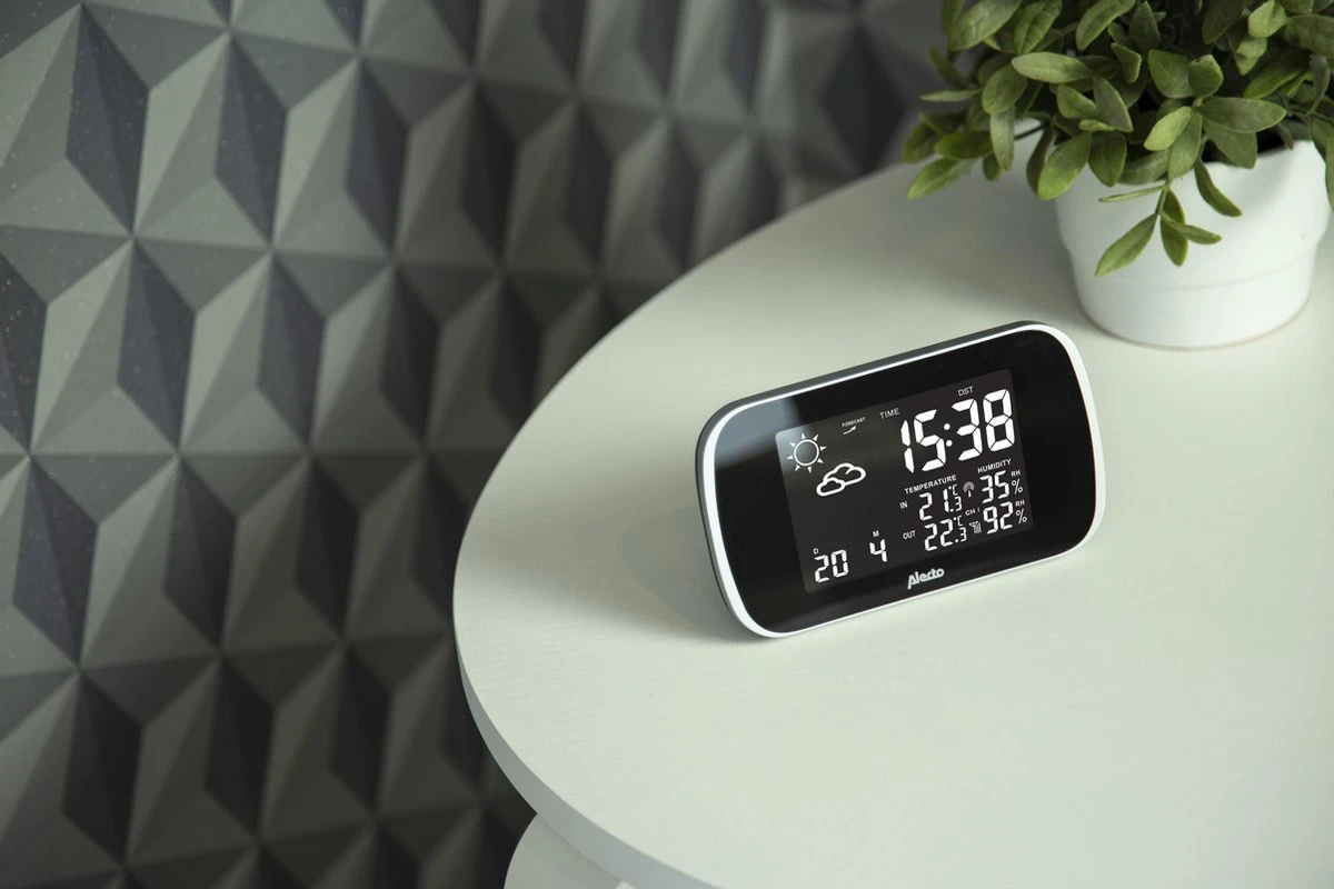 Alecto WS-1650 Weerstation - Draadloze Buitensensor En Geanimeerde Weersvoorspelling - Zwart - Afbeelding 5