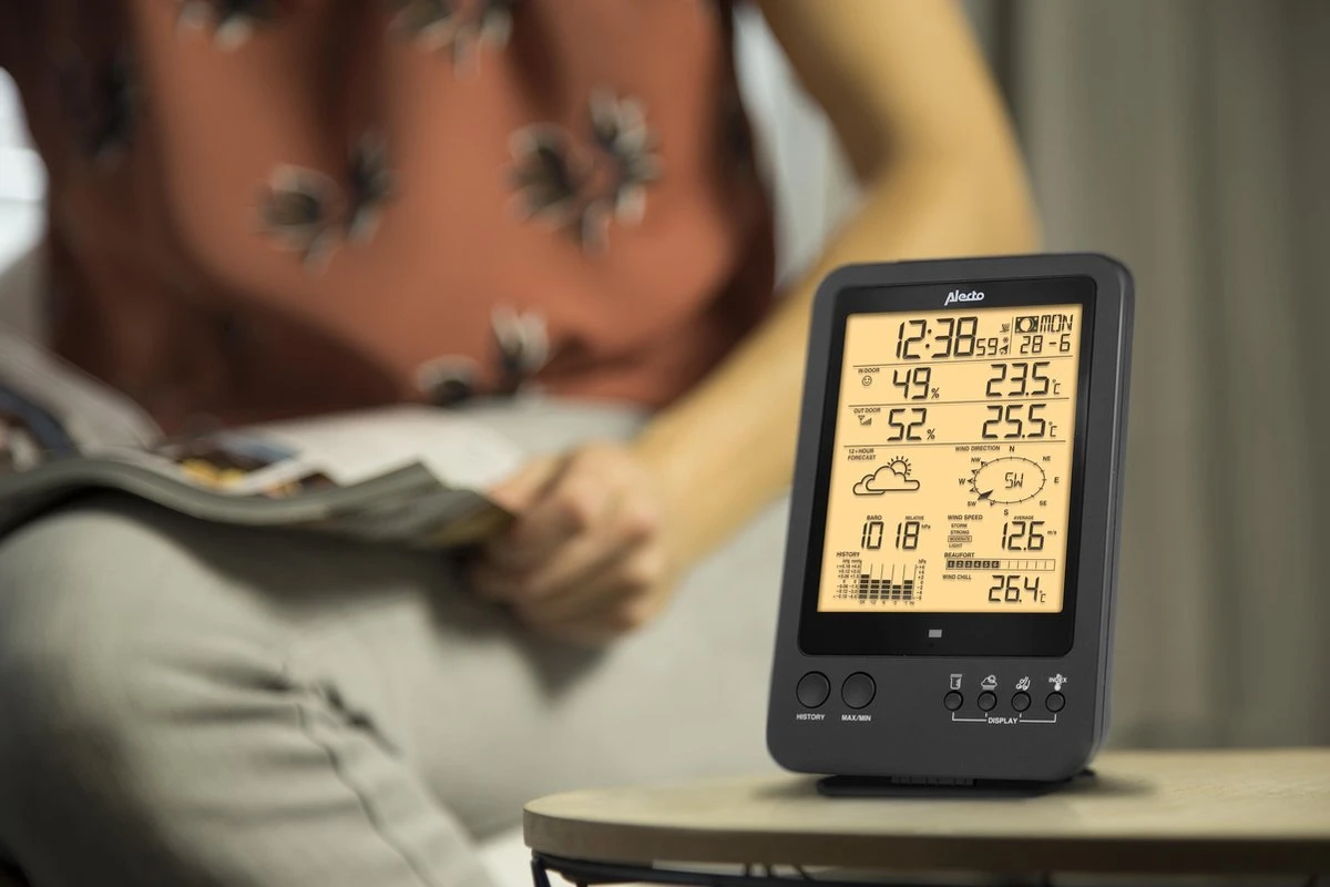 Alecto WS-4700 - Professioneel Weerstation Met Draadloze Buitensensor - 6-in-1 - Afbeelding 6