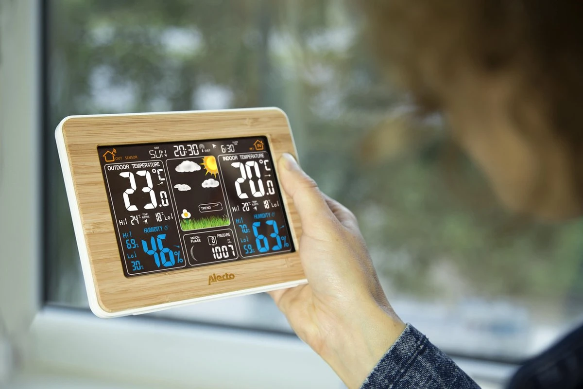 Alecto WS-1560 - Professioneel Weerstation Met Draadloze Buitensensor - Bamboe - Afbeelding 5