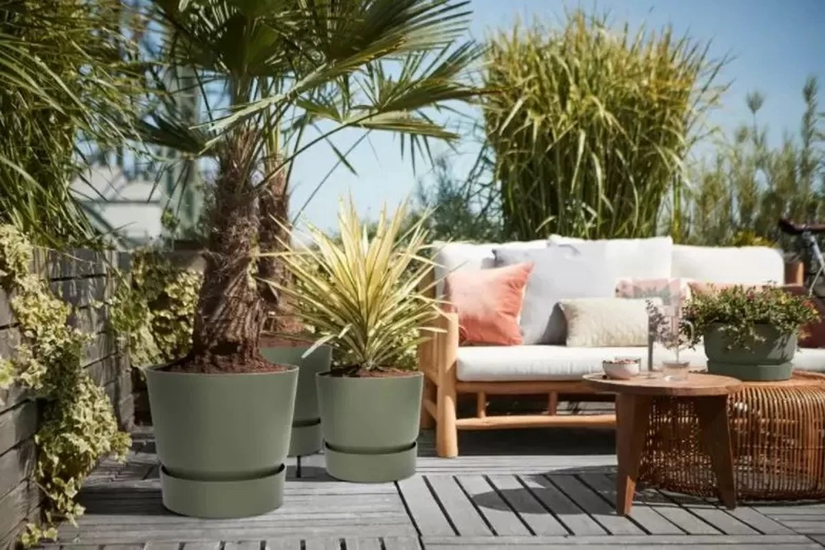 Elho Greenville Rond 30 - Grote Bloempot Voor Buiten - Gemaakt Van Gereycled Plastic - Ø 29.5 X H 27.8 Cm - Blad Groen - Afbeelding 15