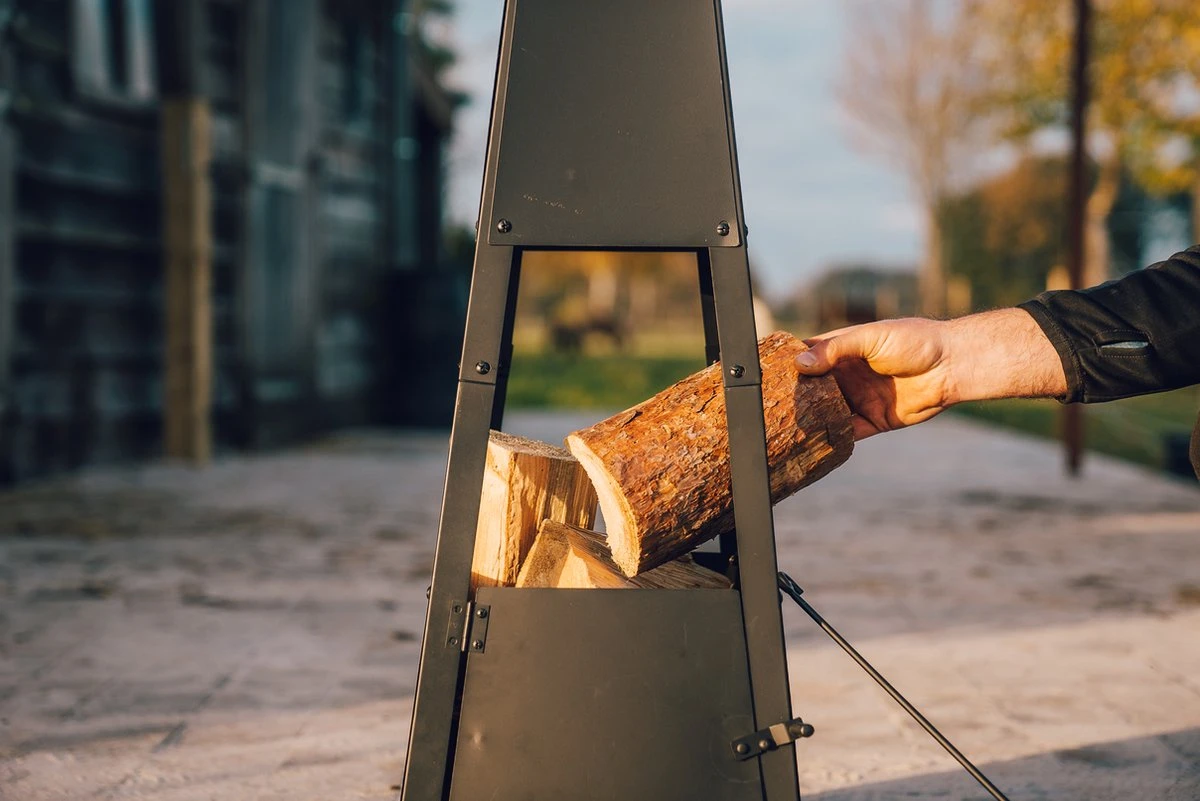 MaxxGarden Tuinhaard Grieks Archelos - Terrashaard - Vuurkorf - Terrasverwarmer - Terrasverwarming - Sfeerhaard - 35x35x100 Cm - Zwart - Afbeelding 9