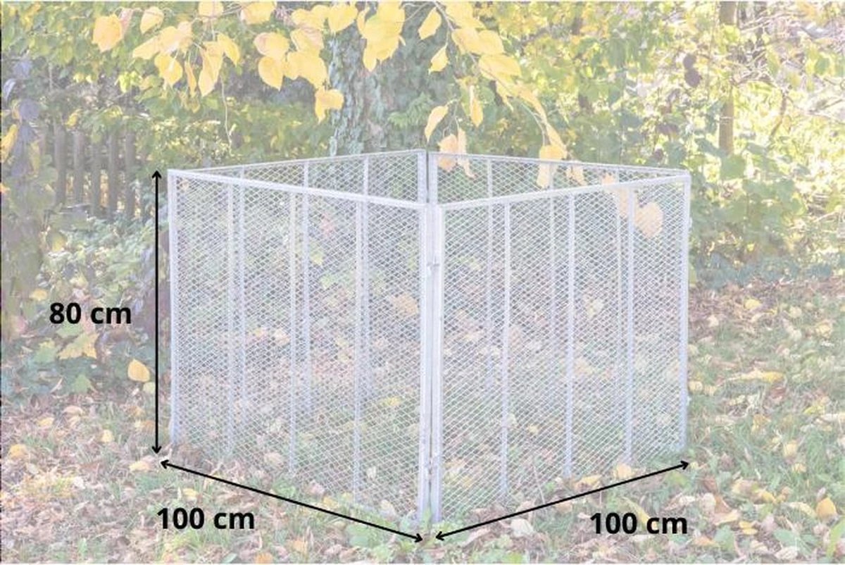Compostbak 100x100x80 Cm, Tuinafvalbak, GeZu-Impex - Afbeelding 7