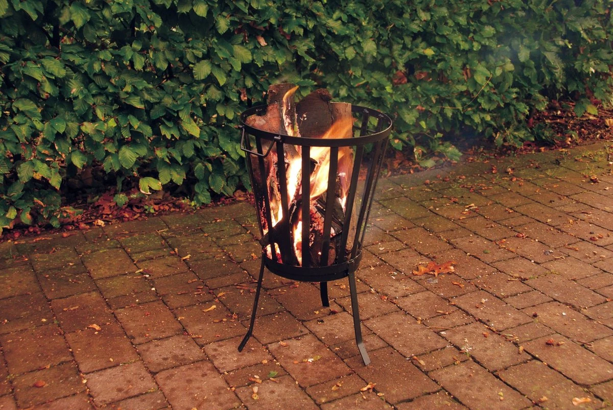 HEAT Outdoor Living Vuurkorf Straight Rond Zwart Staal - Vuurkorf - Vuurschaal BBQ - Vuurschaal Voor Buiten - Terraskachel - Tuinkachel - Terrashaard - Vuurkorf Voor Buiten - Vuurkorf BBQ - Vuurton - 35x35x56.8 Cm - Afbeelding 5