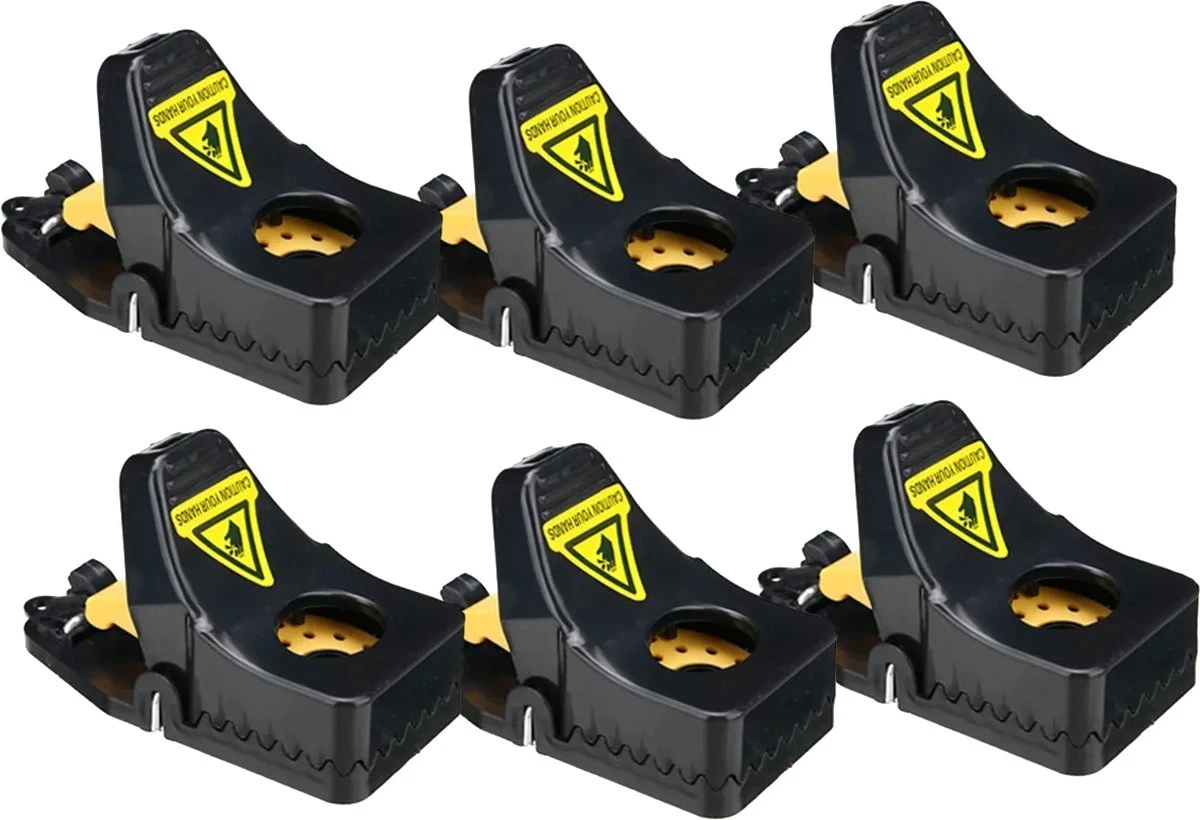 Muizenval "Berria" Set Van 6 Stuks, 100% Pakkans, Inclusief Gebruiksaanwijzing - Muizen Verjagen - Muizen Vangen - Muizenklem - Herbruikbaar - Zonder Muizengif